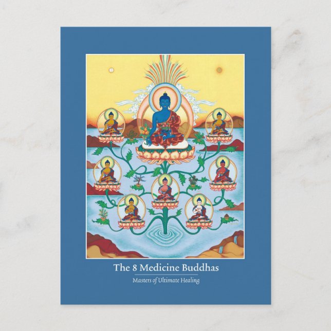 CARD 8 Medicine Buddhas Vykort (Framsida)