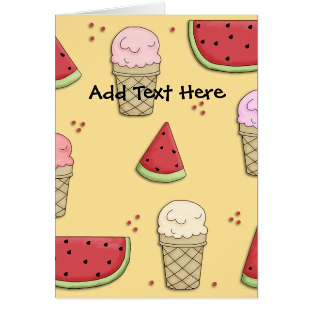 Card Barn Ice Cream Watermelon Hälsningskort (Framsidan)