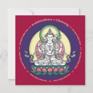CARD Chenrezig/Avalokiteshvara - med kuvert