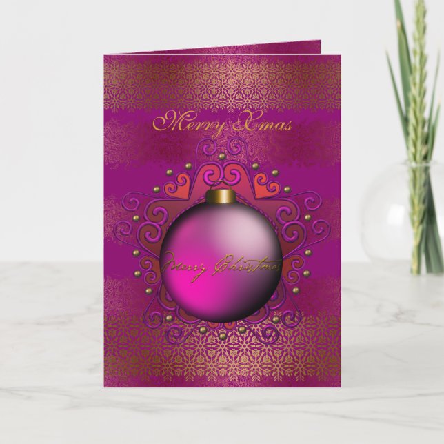 Card God jul Deep Plum Rosa Gem Helgkort (Framsida)