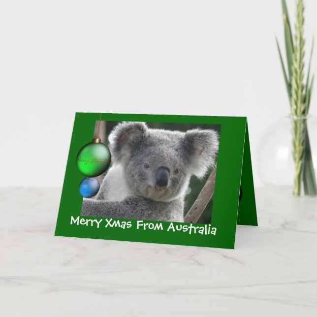 Card God jul från Australien Koala Helgkort (Framsida)