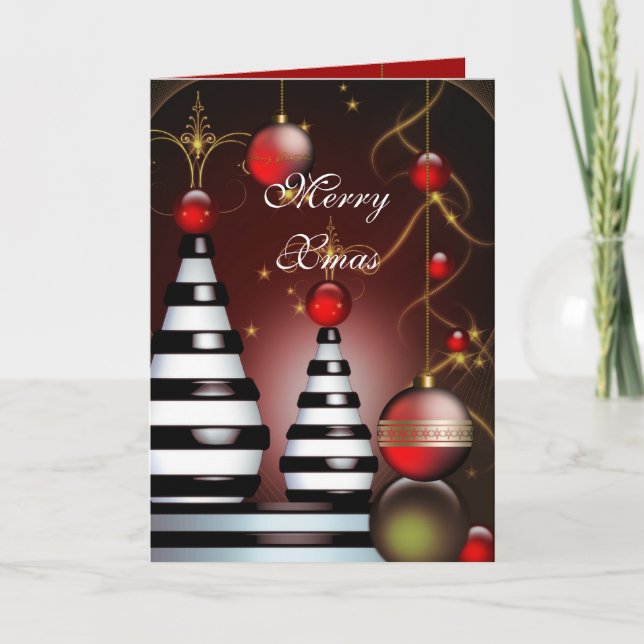 Card God jul Red Bollar Helgkort (Framsida)