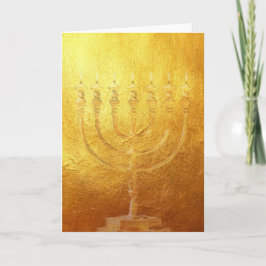 Card Golden Menorah | Gold | Israel | Karte Helgkort