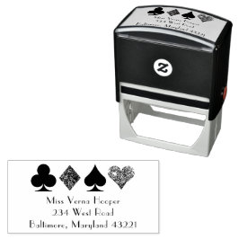 Card Kostym Casino Las Vegas Returadress Självfärgande Stämpel