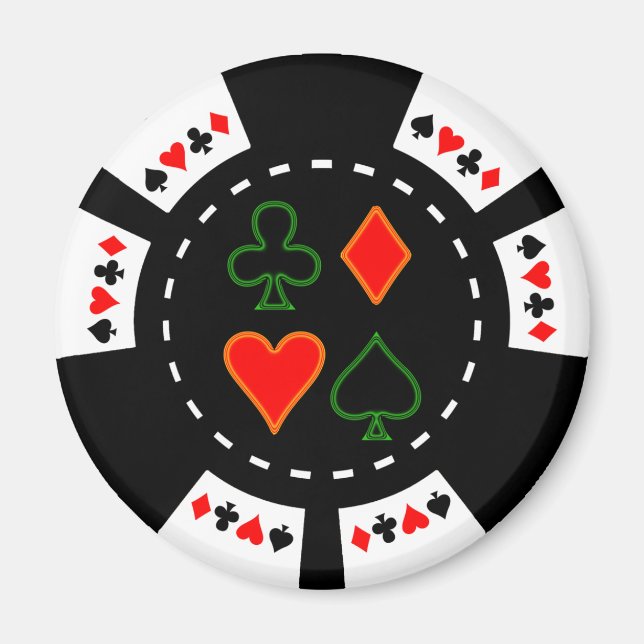 CARD KOSTYM POKER CHIP MAGNET (Framsidan)