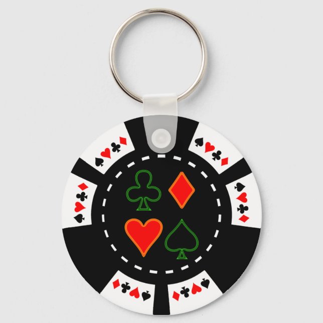 CARD KOSTYM POKER CHIP NYCKELRING (Framsida)