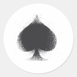 Card kostym Spades - grunge Runt Klistermärke