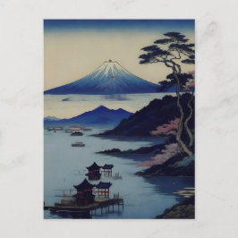 Card - Lake, Pine and Mountain - Japan Vykort