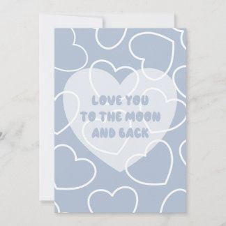 Card Love you to the moon and back ( Blue) Kort