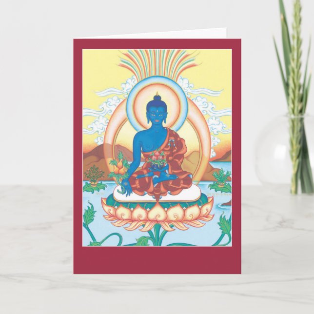 CARD Medicine Buddha - med förklaring och mantra Kort (Framsida)