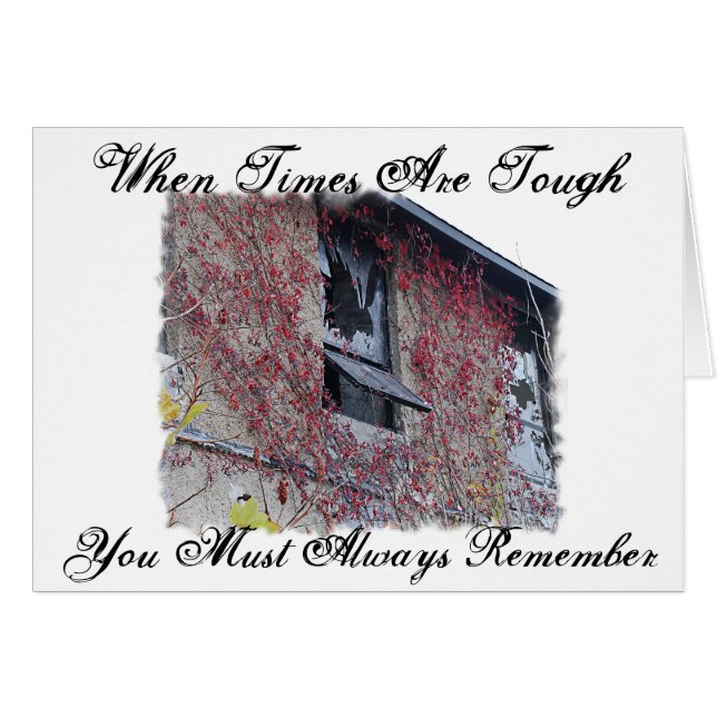 Card, när tider är tuffa hälsningskort (Framsidan Horizontal)