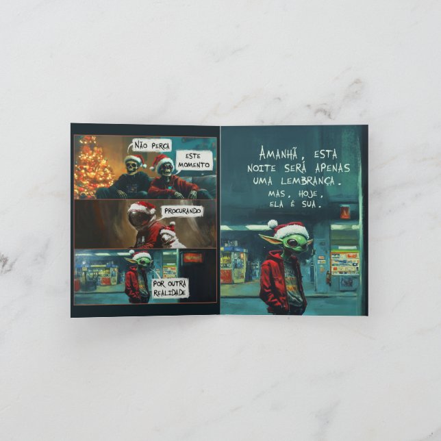 Card Natal Alien Inbjudan (Inuti)