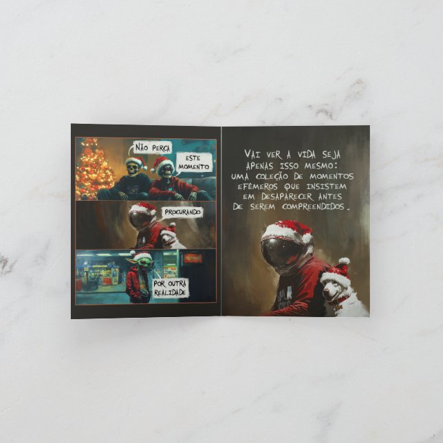 Card Natal Astronauta Inbjudan (Inuti)