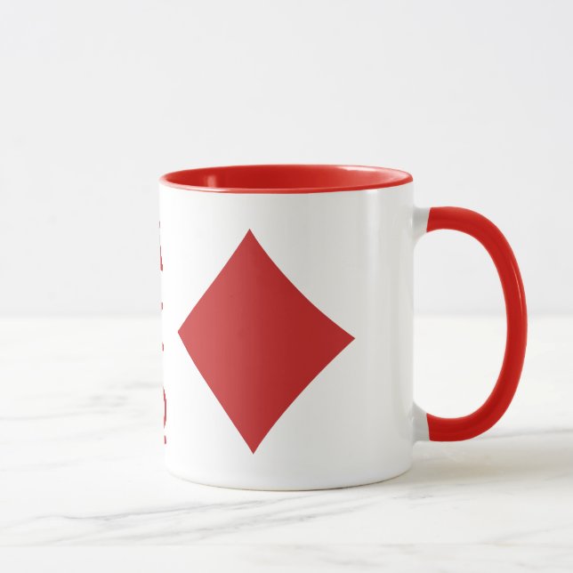 Card Player anpassningsbar monogram mugg - Diamant (Höger)
