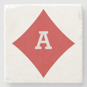 Card Player-anpassningsbar monogram underlägg - D Sten