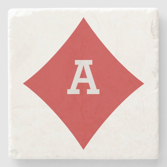 Card Player-anpassningsbar monogram underlägg - Di Sten (Framsidan)