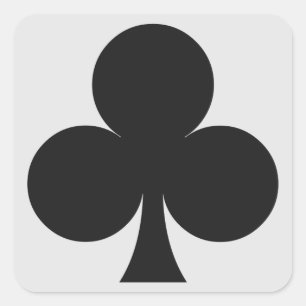 Card Player stickers - Club Fyrkantigt Klistermärke