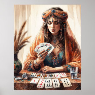 *~* Card Reader 6 A100 Psychic Boho Gypsy Poster
