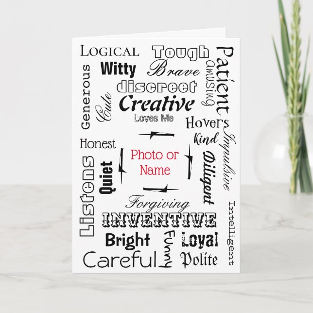 Card Reasons Why I Love You Word Cloud Kort (Framsida)