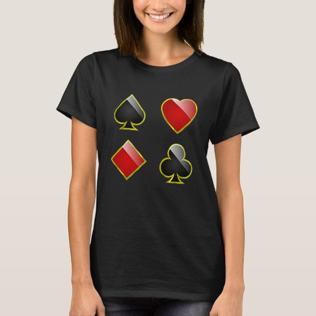 Card Suits Spades Hearts Clubs Diamonds for All Ca T Shirt (Framsida)