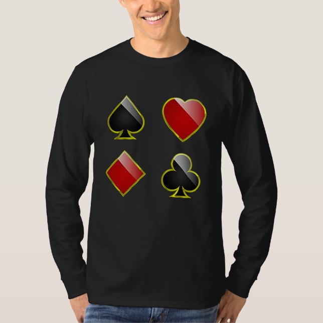 Card Suits Spades Hearts Clubs Diamonds for All Ca T Shirt (Framsida)