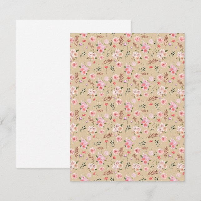 Card with flowers anteckningskort (Fram/baksida)