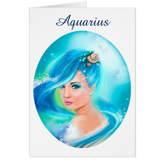 Card Zodiac - Fantasy Aquarius Hälsningskort (Framsidan)