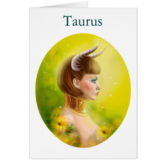 Card Zodiac - Fantasy Taurus Hälsningskort (Framsidan)