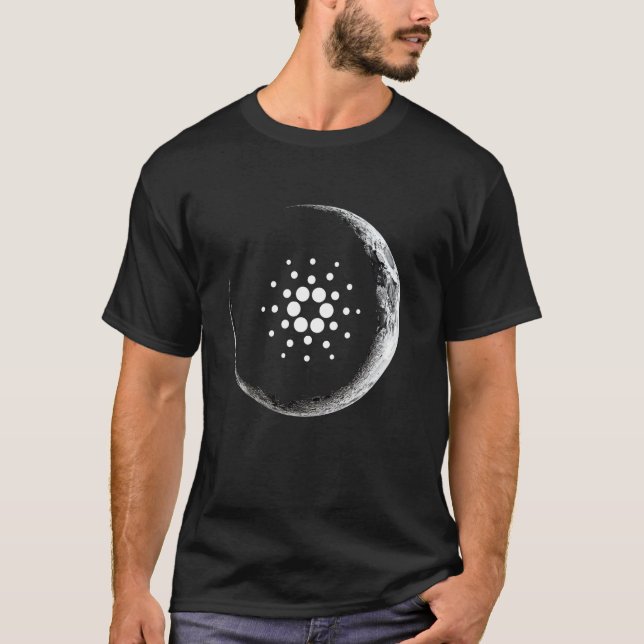 Cardano ADA Måne Kryptovaluta T Shirt (Framsida)