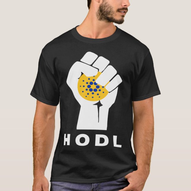Cardano Hodl Hand The Cardano Raised Fist Hodl T Shirt (Framsida)