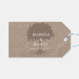 Cardboardand Träd Bröllop Tack Märkrn Presentetikett