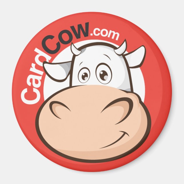 CardCow-Logotyp, runda magnet (Framsidan)