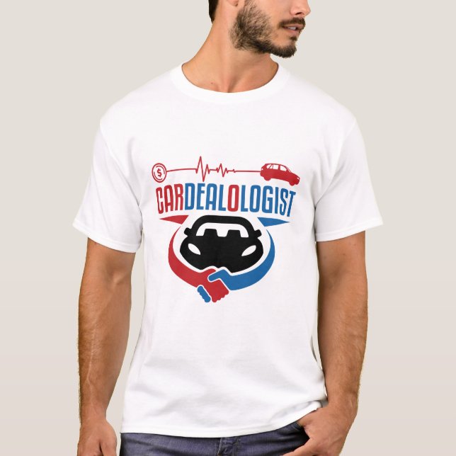 Cardealolog Car Salesman Salesperson T Shirt (Framsida)
