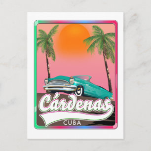 Cárdenas Cuba vintage resor poster Vykort