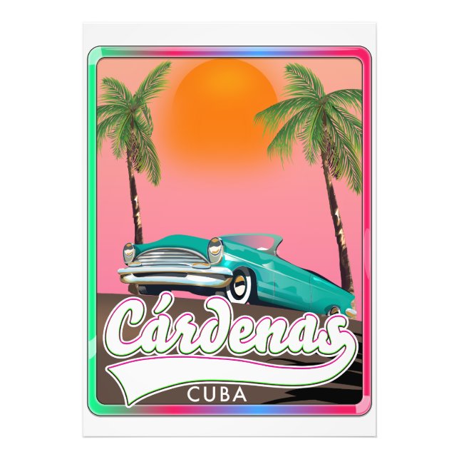 Cárdenas Kuba vintage resemapposters Fototryck (Framsidan)