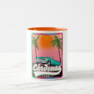 Cárdenas Kuba vintage resemapposters Två-Tonad Mugg