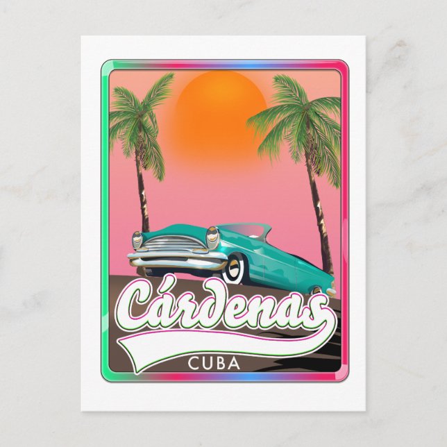 Cárdenas Kuba vintage resemapposters Vykort (Framsida)