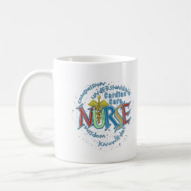 Cardiac Care Nurse Motto Kaffemugg (Vänster)