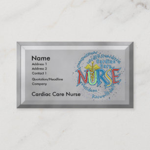 Cardiac Care Nurse Motto Visitkort