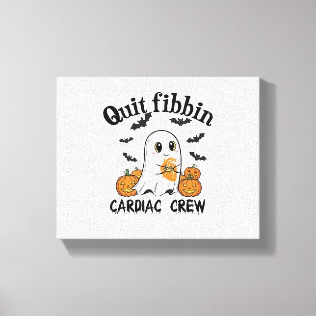 Cardiac Crew Funny Boo-Ghost Pumpkin Canvastryck (Framsida)