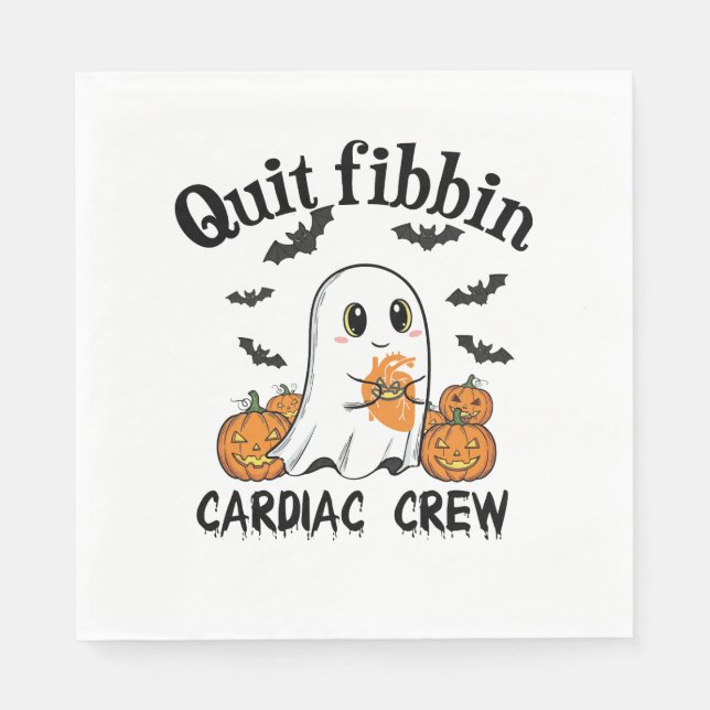 Cardiac Crew Funny Boo-Ghost Pumpkin Pappersservett (Framsidan)