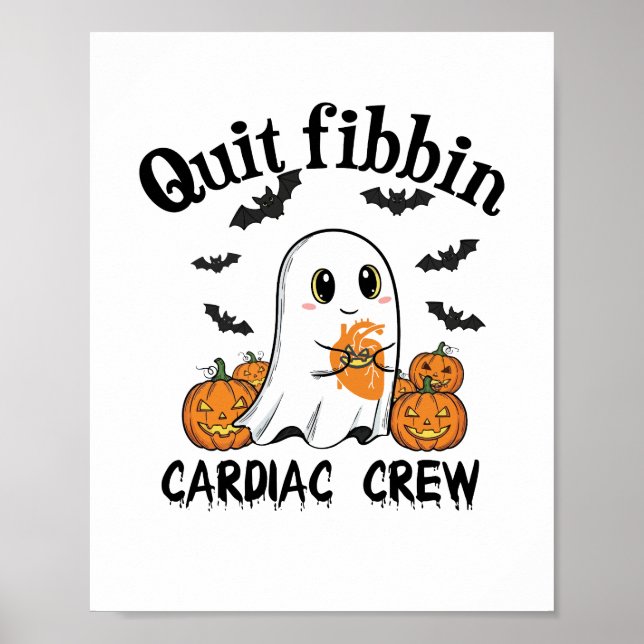 Cardiac Crew Funny Boo-Ghost Pumpkin Poster (Framsidan)