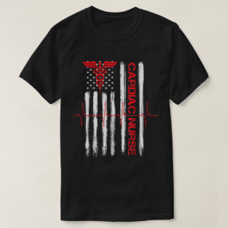 Cardiac Nurse American Flagga Patriotic Registered T Shirt