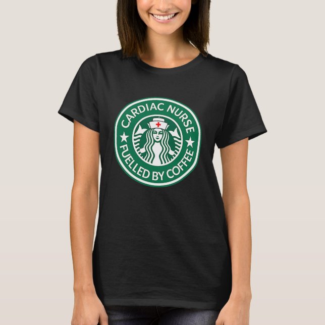Cardiac Nurse and Coffee Top T Shirt (Framsida)