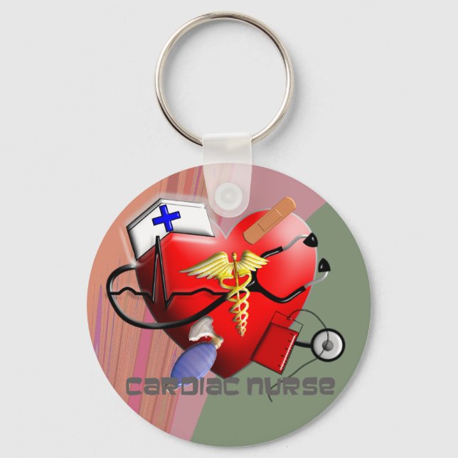 Cardiac Nurse Art Gifts Nyckelring (Framsida)