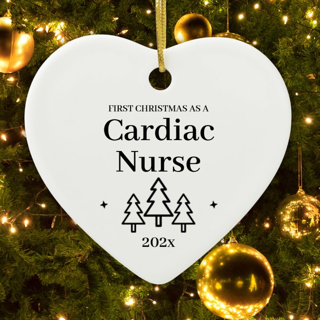 Cardiac Nurse Första jul Julgransprydnad Keramik (Cardiac Nurse First Christmas Ceramic Ornament
)