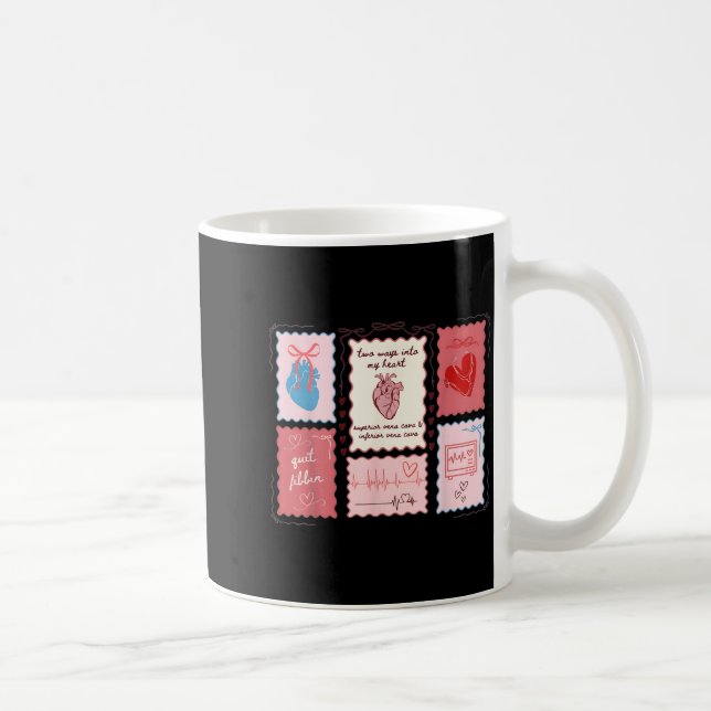 Cardiac Nurse Scalloped Stamp Heart Anatomy Coquet Kaffemugg (Höger)