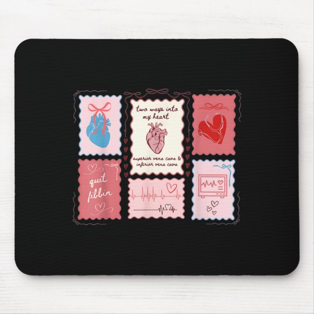 Cardiac Nurse Scalloped Stamp Heart Anatomy Coquet Musmatta (Framsidan)