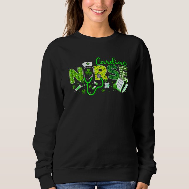 Cardiac Nurse St. Patricks Day Kärlek Stethoscope  T Shirt (Framsida)