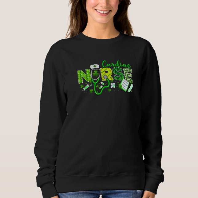 Cardiac Nurse St. Patricks Day Kärlek Stethoscope  T Shirt (Framsida)